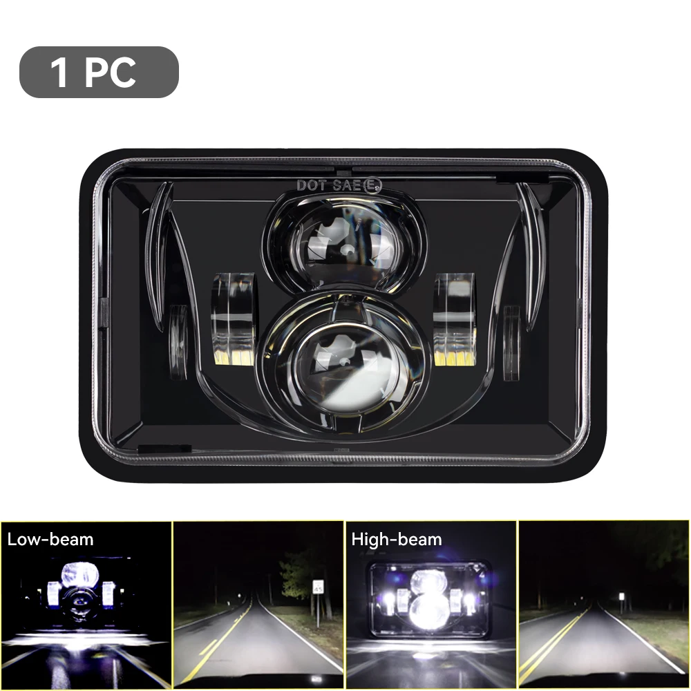 

Для Suzuki DRZ400SM DRZ400S DRZ400E 4x6 дюймов светодиодная фара Hi-Lo герметичный луч черный дальний/ближний свет рабочая лампа