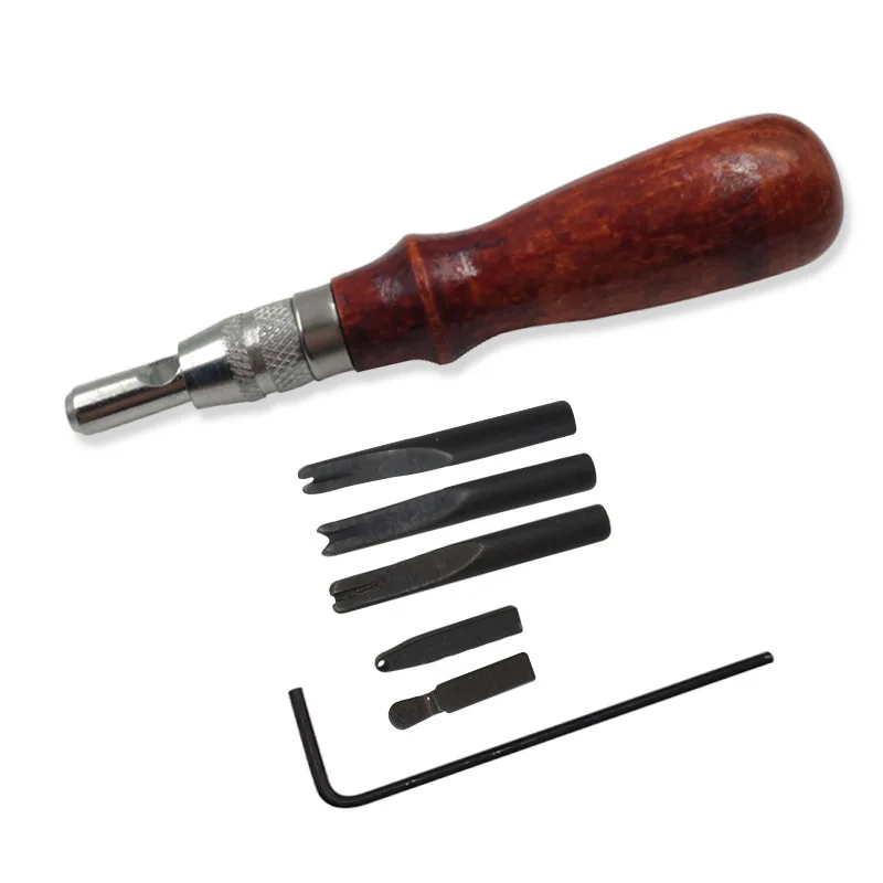 

7 в 1 набор профессиональных инструментов для кожевенного ремесла, регулируемые швы и прорезы, инструменты для работы с кожей, практичные ин...