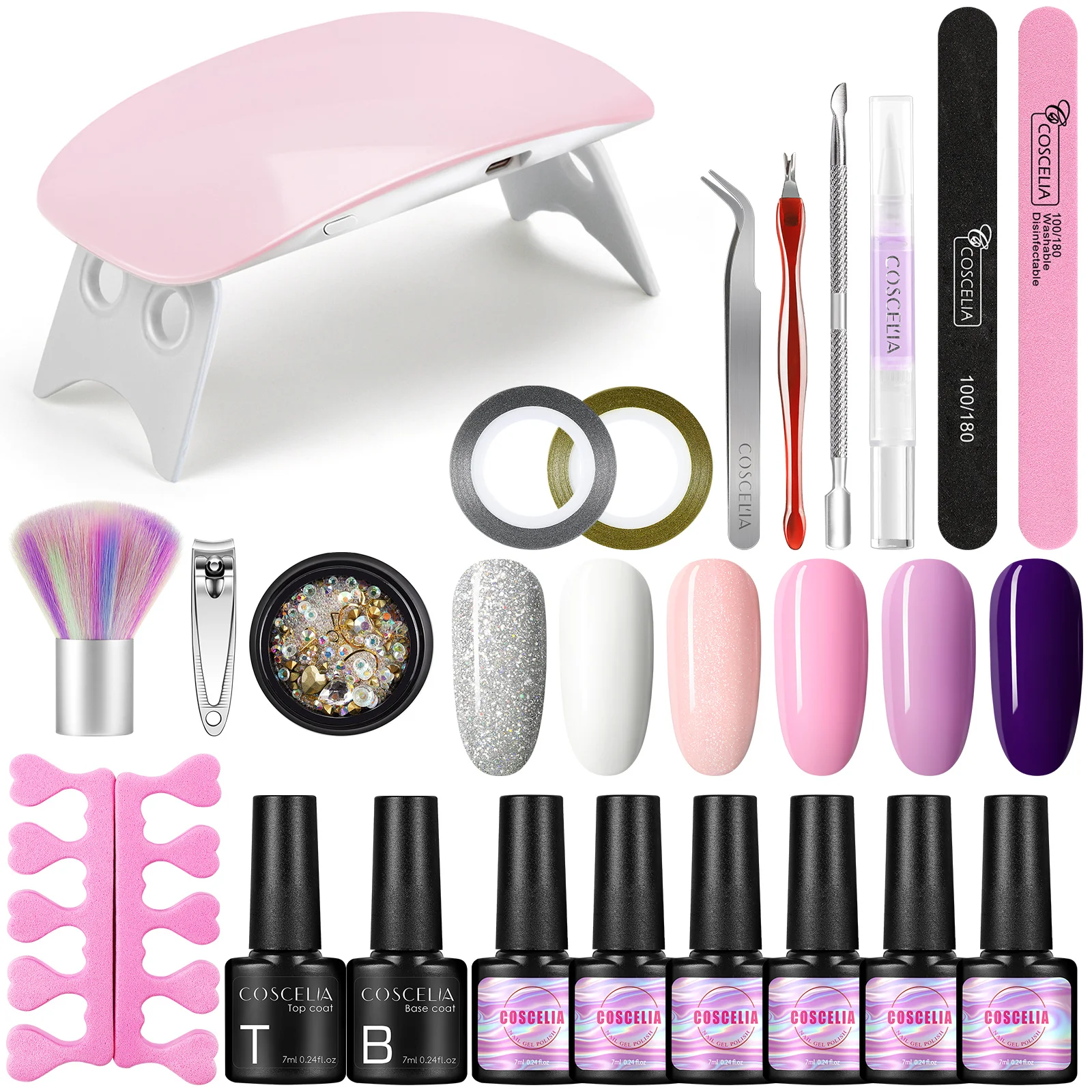 

Soak Off Gel Nail Polish Set 6W UV LED Nail Lamp Manicure Decoration Tools Nail Salon Home DIY