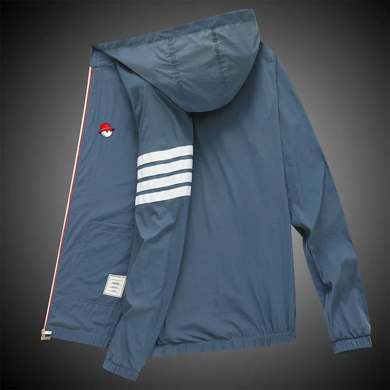 

Embroidery Men's Golf Jacket Malbon Skin Coat Quick Dry Sunscreen Waterproof UV Thin Ultra-Light Breathable Hooded Golf Wear