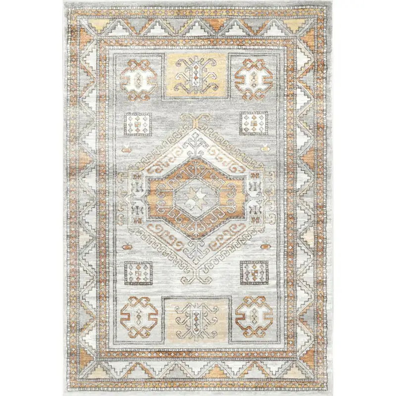 

Sun Tribal Area Rug, 6' 7" x 9', Orange
