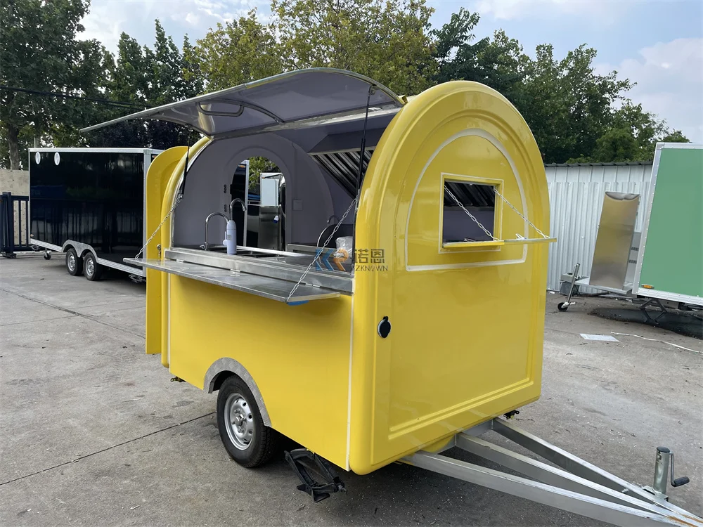 Фото Настроить размер Food Truck Уличные мобильные тележки Пицца Кофе Humberger Концессия Открытый пищевой прицеп Киоск для продажи №5