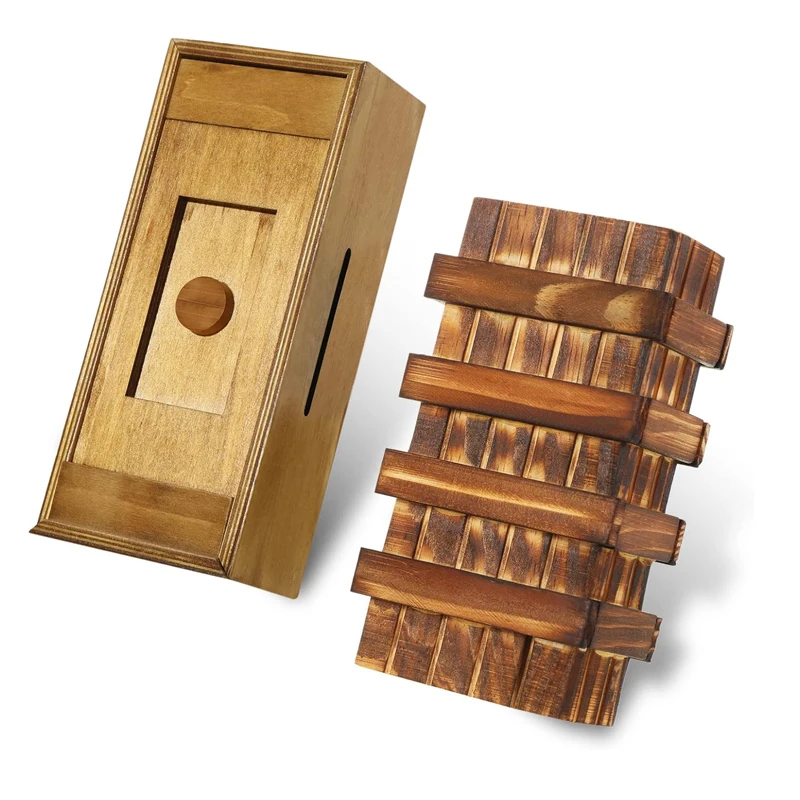 

2 шт. деревянная секретная коробка-головоломка со скрытым отделением для денег, ювелирные изделия, креативные денежные идеи рождественских подарков для детей и взрослых