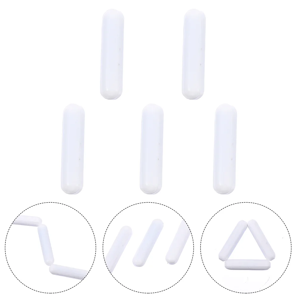 

5 Pcs White Blender Stirring Bar Laboratory PTFE Ferrofluid Magnetic Cylindrical Stirrer Mixer Equipment