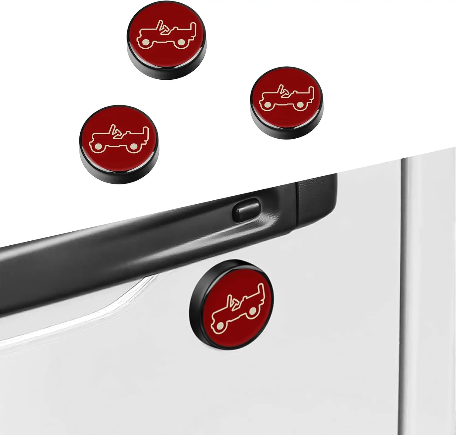 

3 комплекта сильных магнитных чехлов для замочных скважин подходят для моделей Jeep Wrangler JL, JLU и Gladiator JT от 2018 до 2024 года.