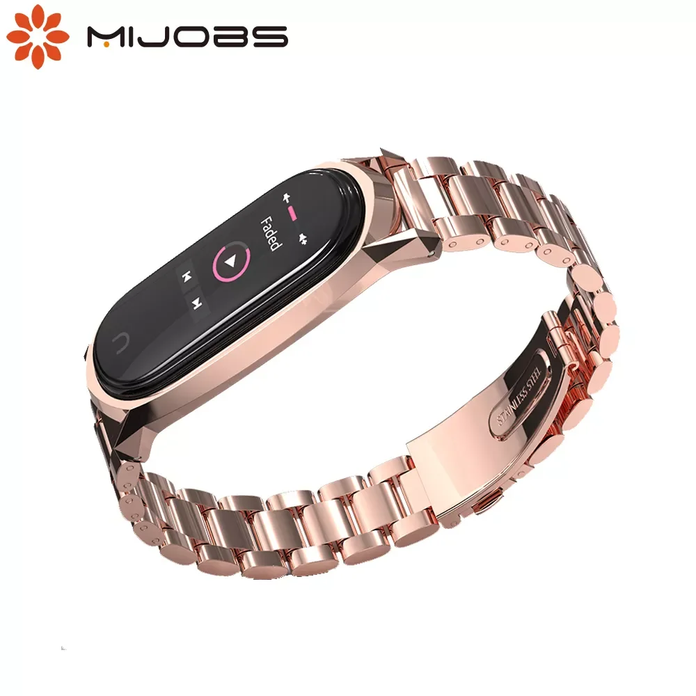 

Mi Band 6 Strap Suitable for Xiaomi Bracelet 3/4/5/6 Metal Stainless Steel Correa Mi Bend 5 Opaska Miband 4 NFC Wristbands