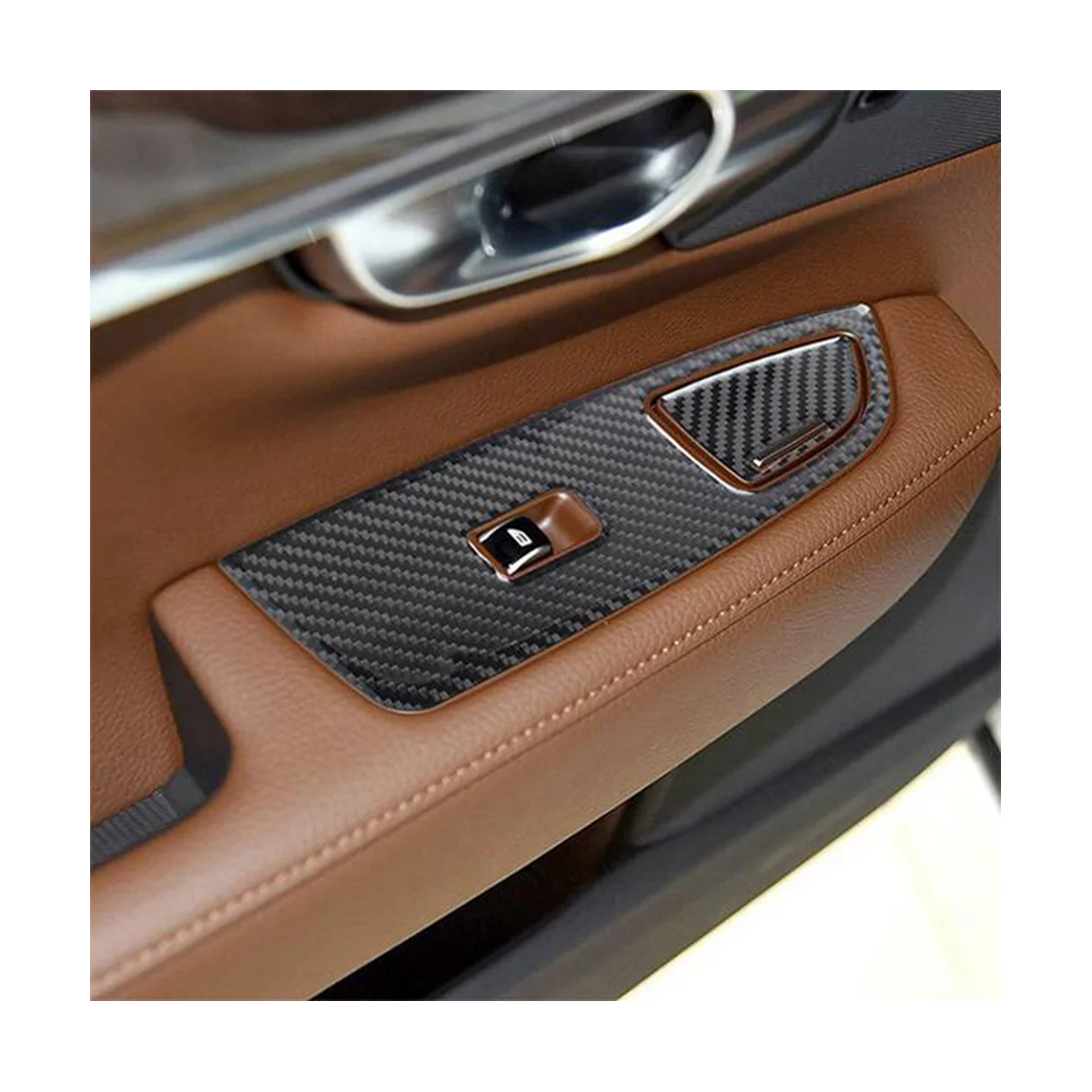 

Carbon Fiber Window Glass Lift Button Trim Switch Cover Door Armrest Panel Sticker for Volvo S90 S90L 2017-2019 LHD