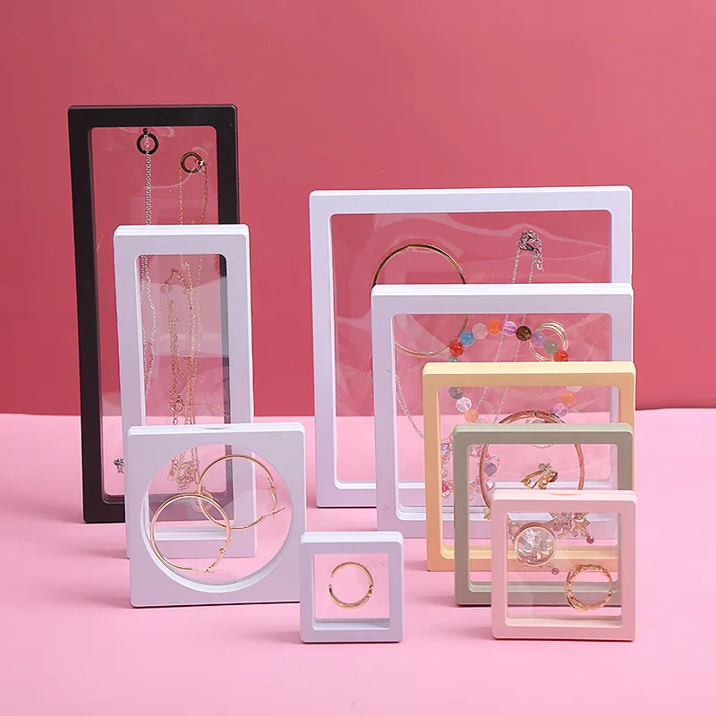

5pcs Transparent Jewelry Box Necklace Dust-proof Storage Box Portable Jewelry Box Wearing Armor Earrings PE Film Packaging Box