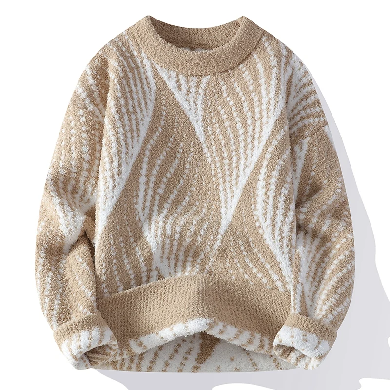 Мужские модные свитера в полоску 2024 осень/зима Свободная трикотажная одежда