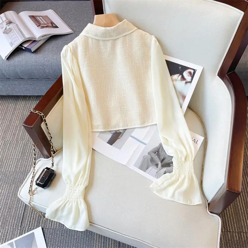 Женский твидовый костюм из двух предметов короткий пиджак и юбка в Корейском