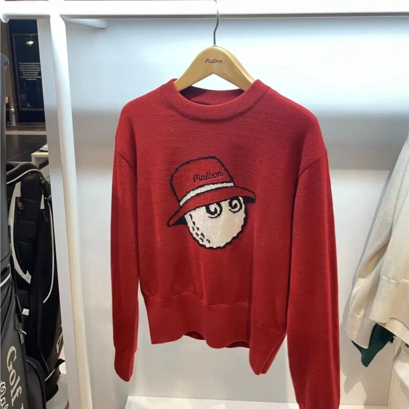 SALE! Women's Golf Soft Touch Crewneck Sweater With Windproof Lining Keep Warm