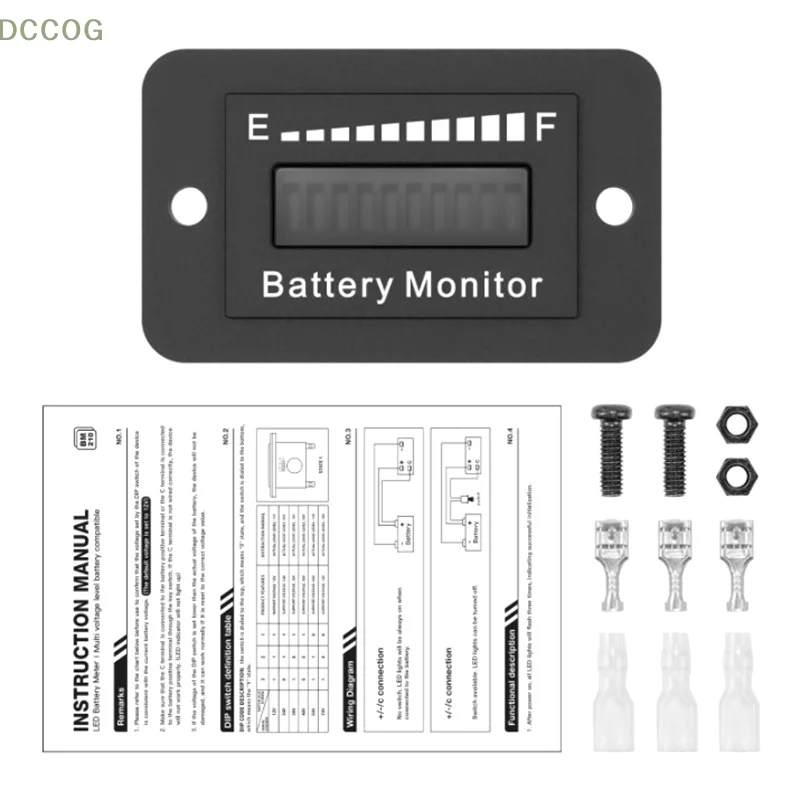Светодиодный счетчик батареи Монитор уровня заряда 12 В 24 36 48 60 72