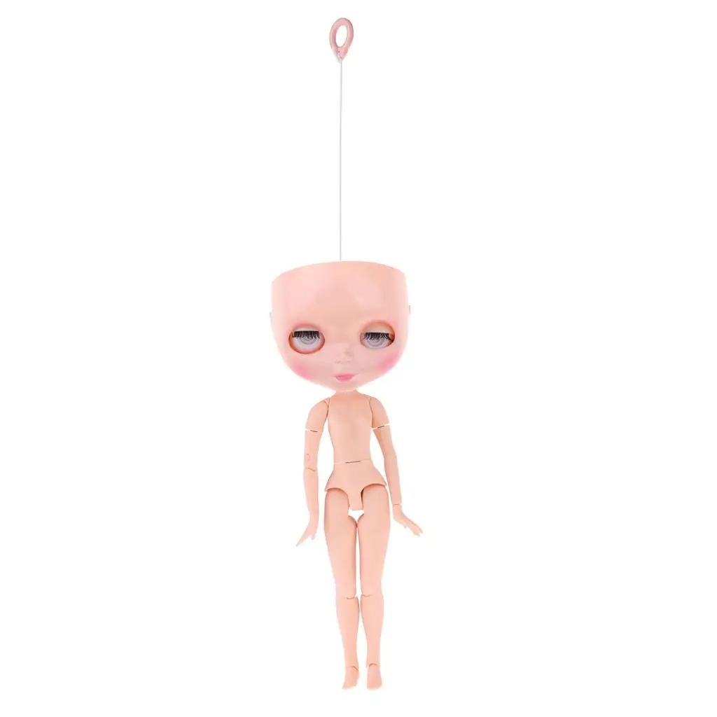 

White 9 Joints Nude Head Faceplate & Eye Mechanism Doll Set for 12inch RBL