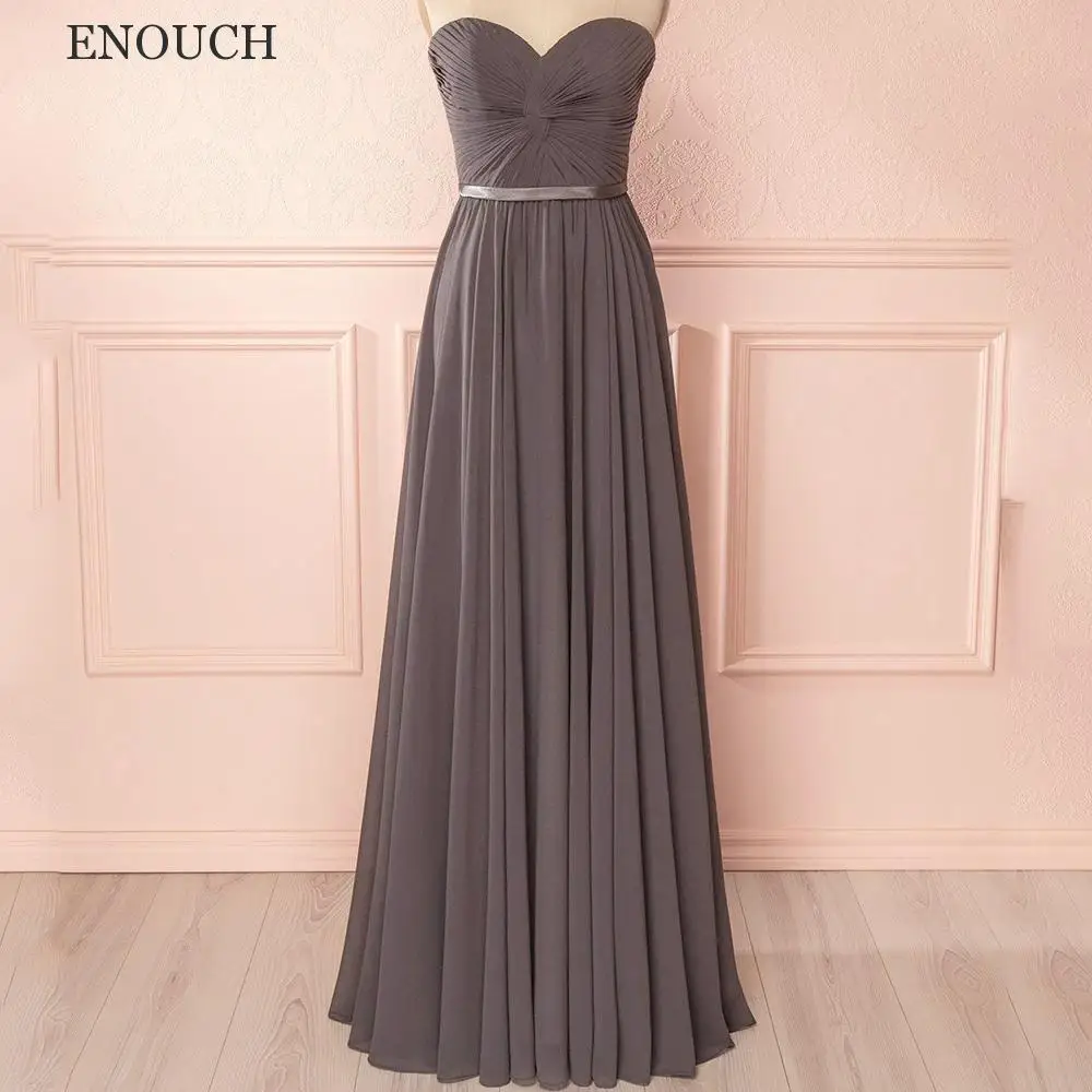 ENOUCH милое без бретелек ТРАПЕЦИЕВИДНОЕ ПЛАТЬЕ для подружки невесты Простые