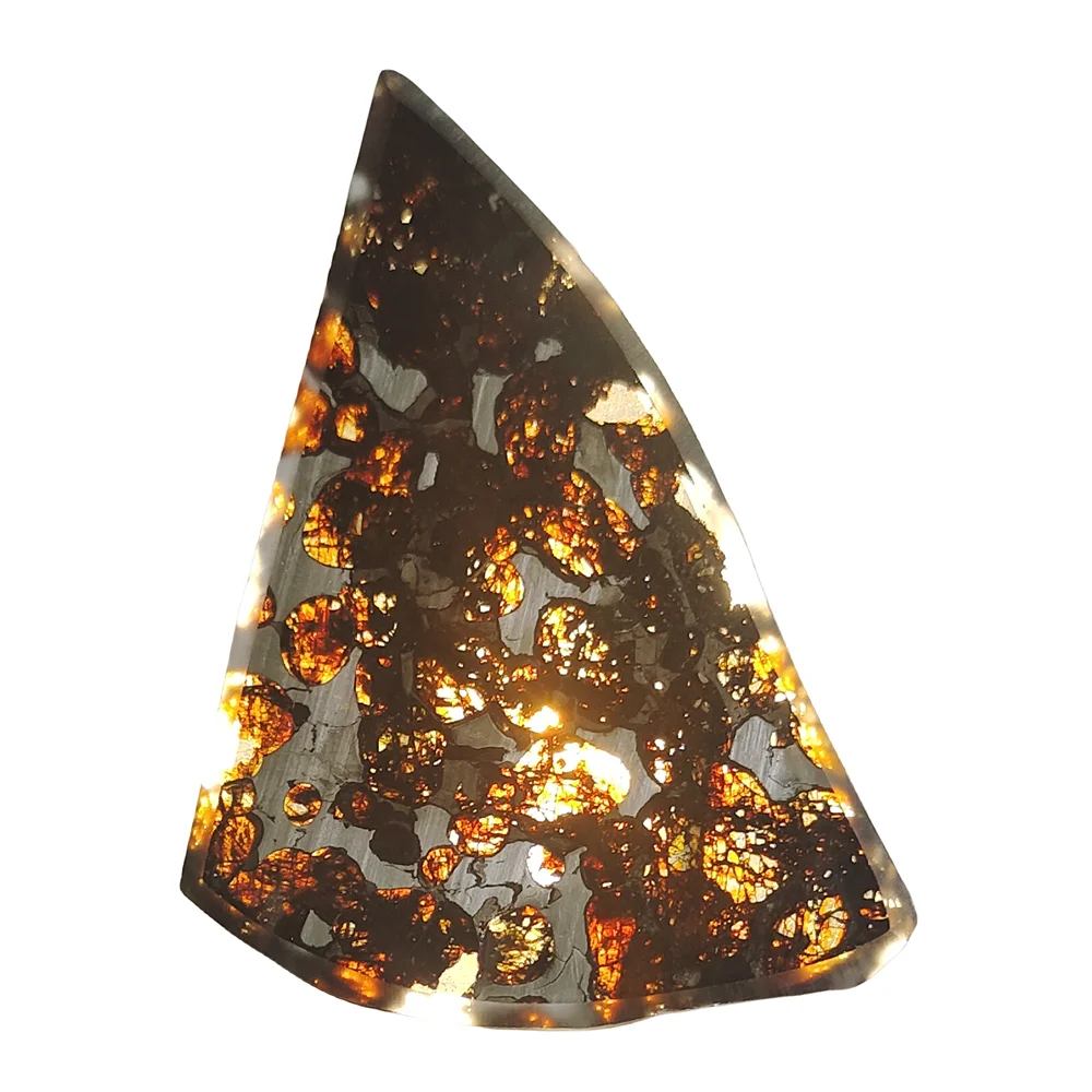 

16,4 г серио паллазит, натуральный материал метеорита, ломтики, ломтики оливкового метеорита, коллекция образцов из Кении, CA140