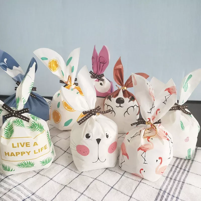 

Rabbit Ear for Sweets Bunny Birthday Party Goodie Bags Packing Bonbonniere Gift Bag Packaging Candy Cookie Easter Decoration
