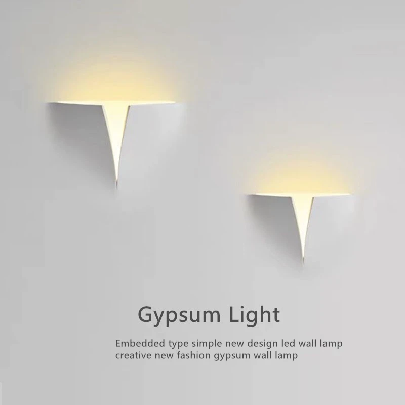 

New Fashion Embedded Gypsum Wall Lamp Creative Living Room Hotel Hallway Aisle LED Wall Lights Indoor Art Decor Sconce Lighting