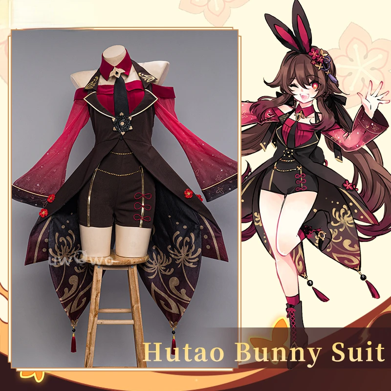 

Exclusive Genshin Impact Fanart Hutao Cosplay Bunny Suit Cosplay Cute Costume Ganyu Hutao Keqing