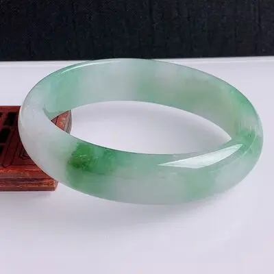 

Natural Myanmar jade 54mm-64mm light green color bracelet elegant princess jewelry the best gift for girlfriend to mom