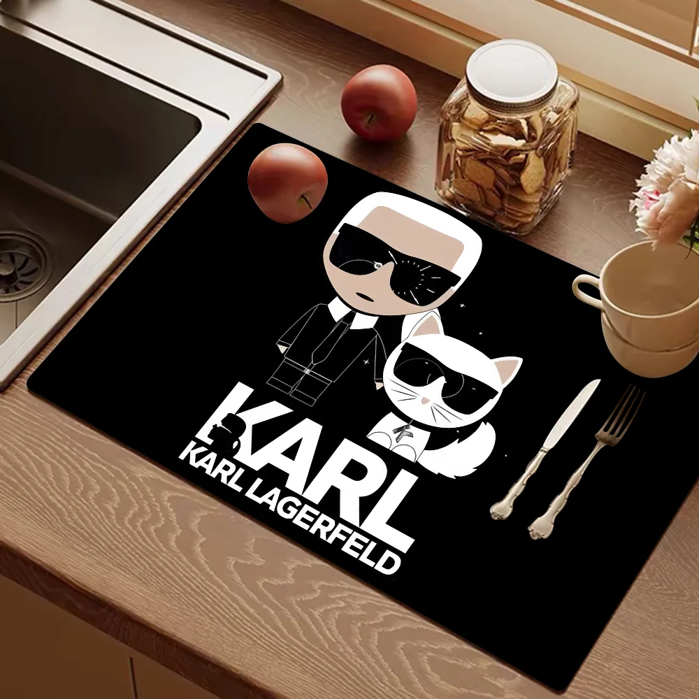 Art K-Karls Director-L-Lagerfelds Кухонный коврик для посуды Впитывающие коврики обеденного