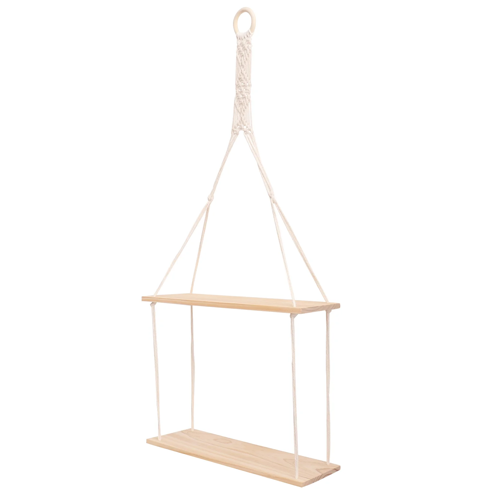 

1Pc Woven Nodic Wall Shelf Creative Storage Rack Home Wall Decoration Beige