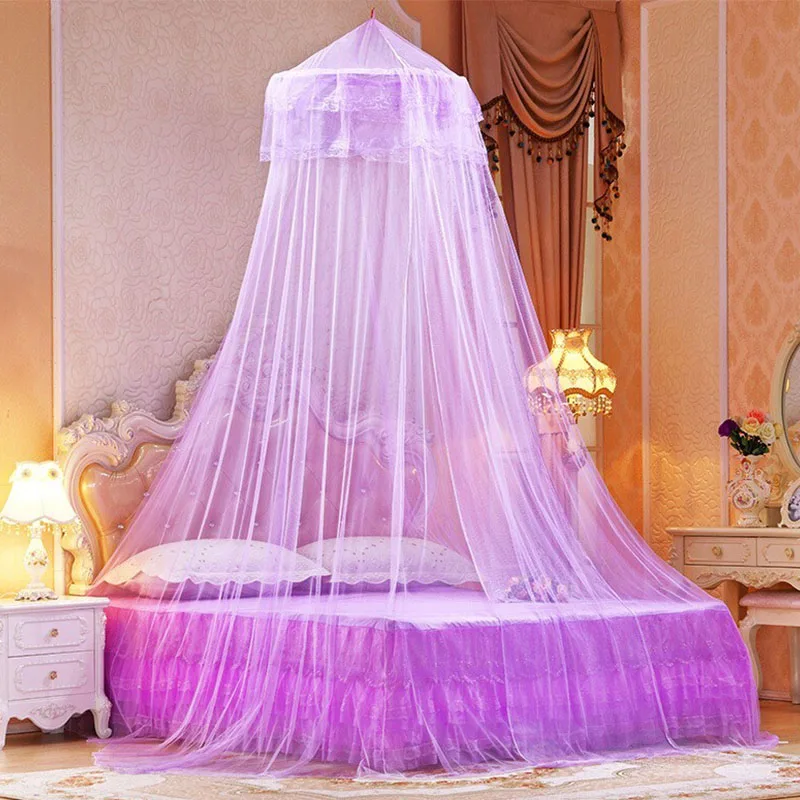 

Summer round suspended top mosquito net double bed polyester mesh family bedroom baby adult suspended mosquito net camping tent