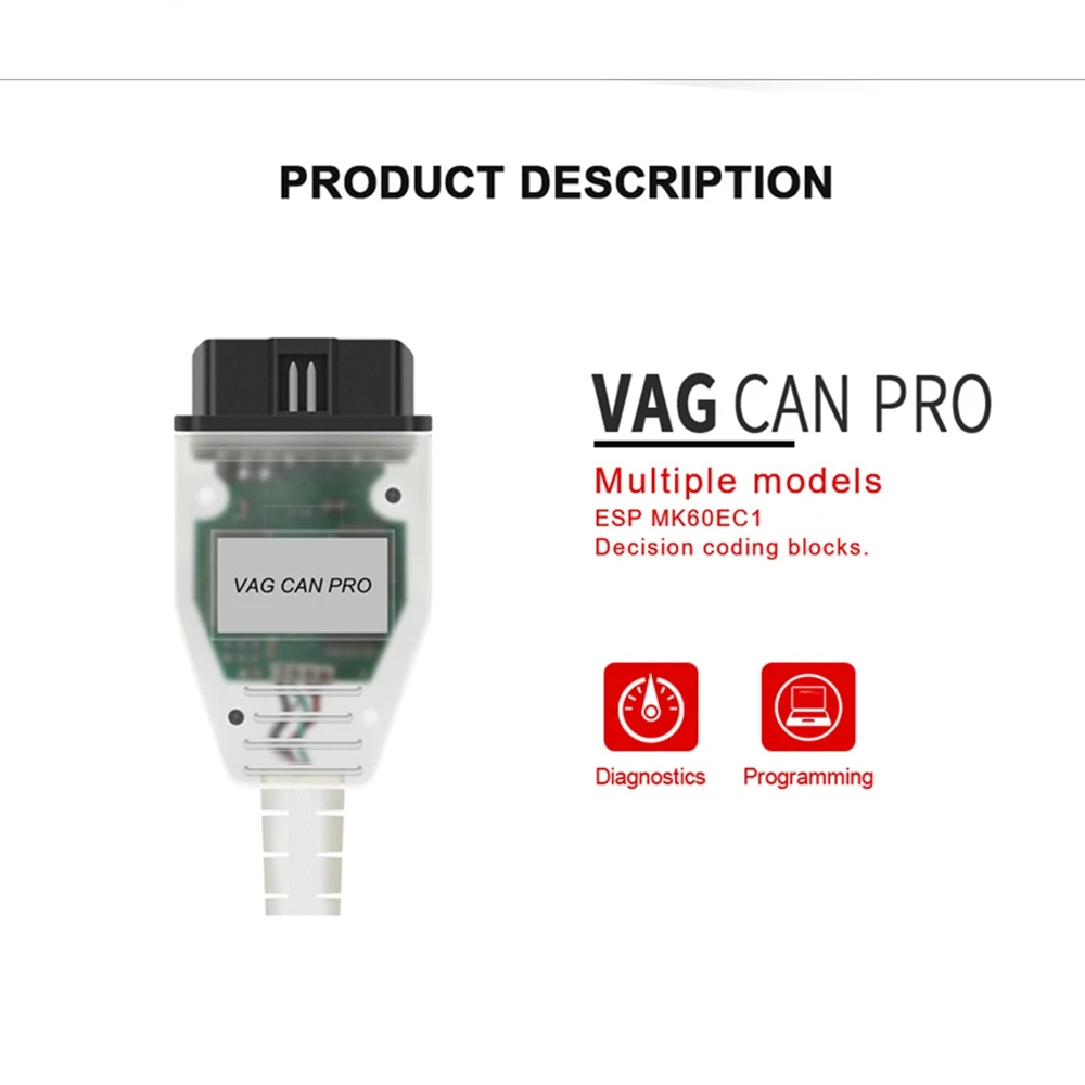 Фото Профессиональный VAG CAN PRO V5.5.1 VCP-сканер OBD2 диагностический интерфейс (с ключом) поддерживает многофункциональную шину CAN UDS K-line. №3