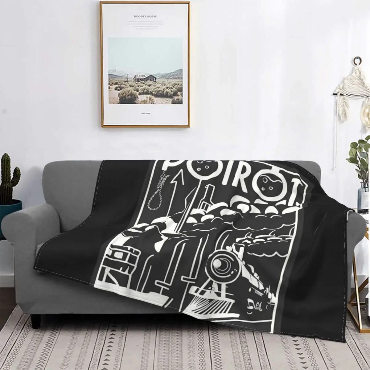 

Poirot Blanket Bedspread Bed Plaid Throw Hooded Blanket Blankets For Bed