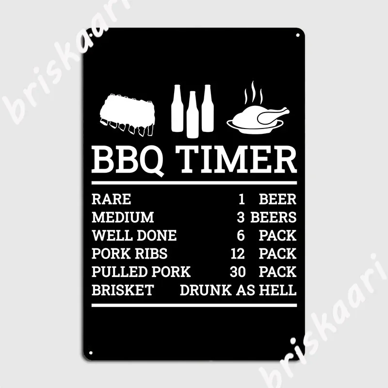 Таймер для барбекю говядина и пиво редкий средний размер брикет Постер