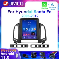 jmcq 2din 4g android 11 car radio multimedia video player for hyundai santa fe 2 2006 2012 navigation gps head unit carplay