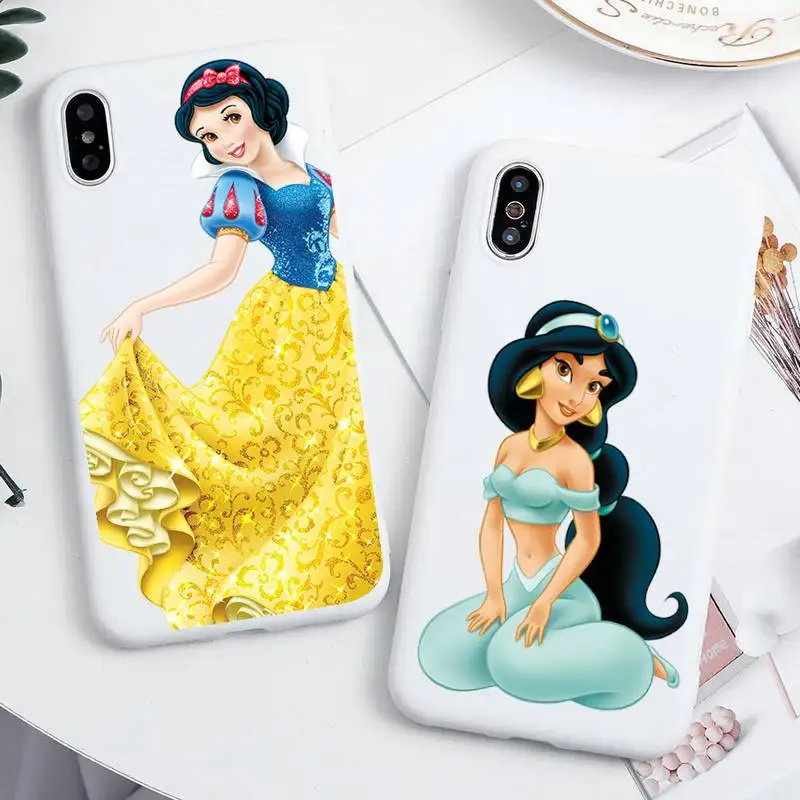 

Disney Princess Ariel Snow White Phone Case For iphone 13 12 11 Pro Max Mini XS 8 7 6 6S Plus X XR Candy white Silicone cover