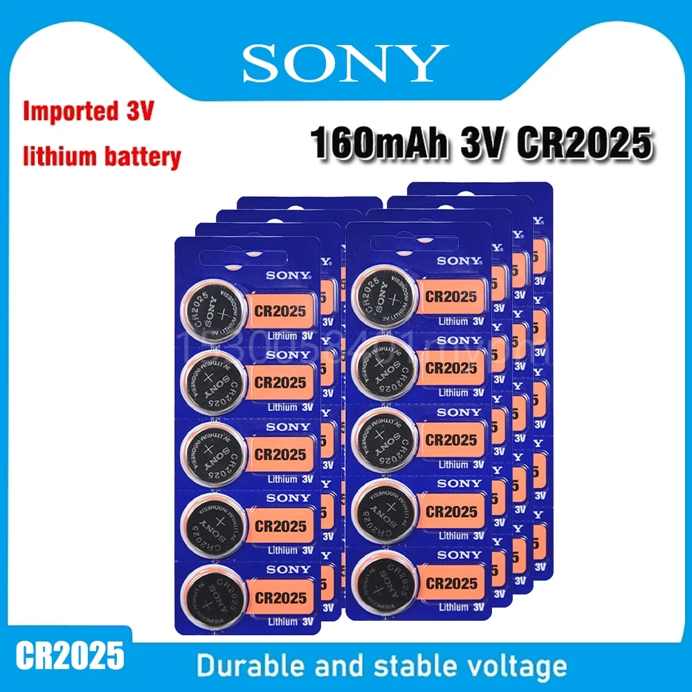 SONY Original Cr2025 Knopfzellen Cr 2025 DL2025 LM2025 3V Lithium-Münze Batterie für Uhr Gewicht Skala