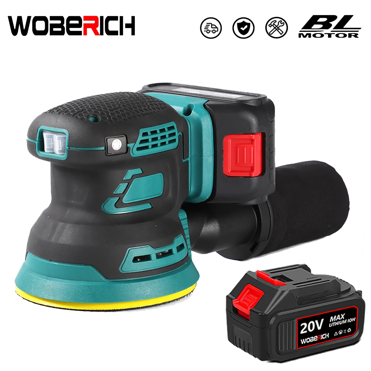 

125mm Brushless Random Orbital Electric Sander Wood Grinder Polishing Grinding Sanding Machine 3 Speed for Makita 18V Battery