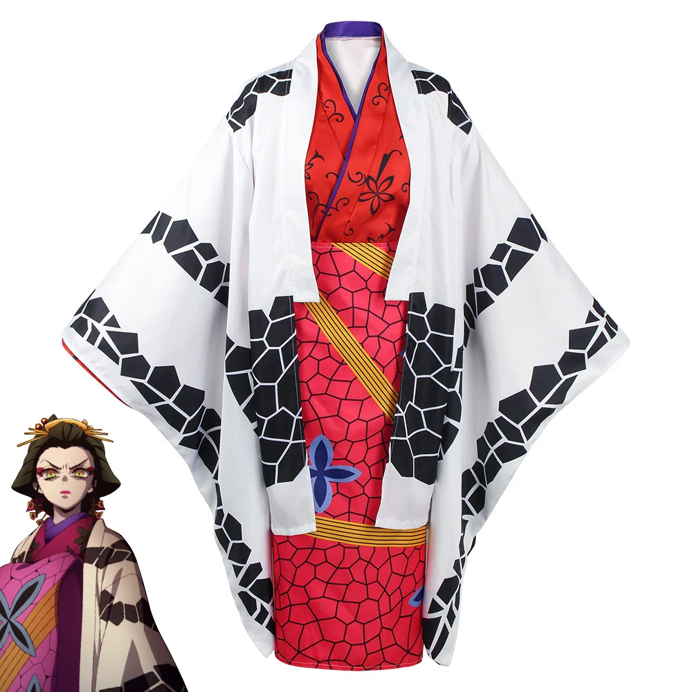 

Demon Slayer Kimetsu No Yaiba Daki Anime Cosplay Kimono Outfit Juuni Kitsuki Sixth Women's Daki Costume Festival Carnival Suit