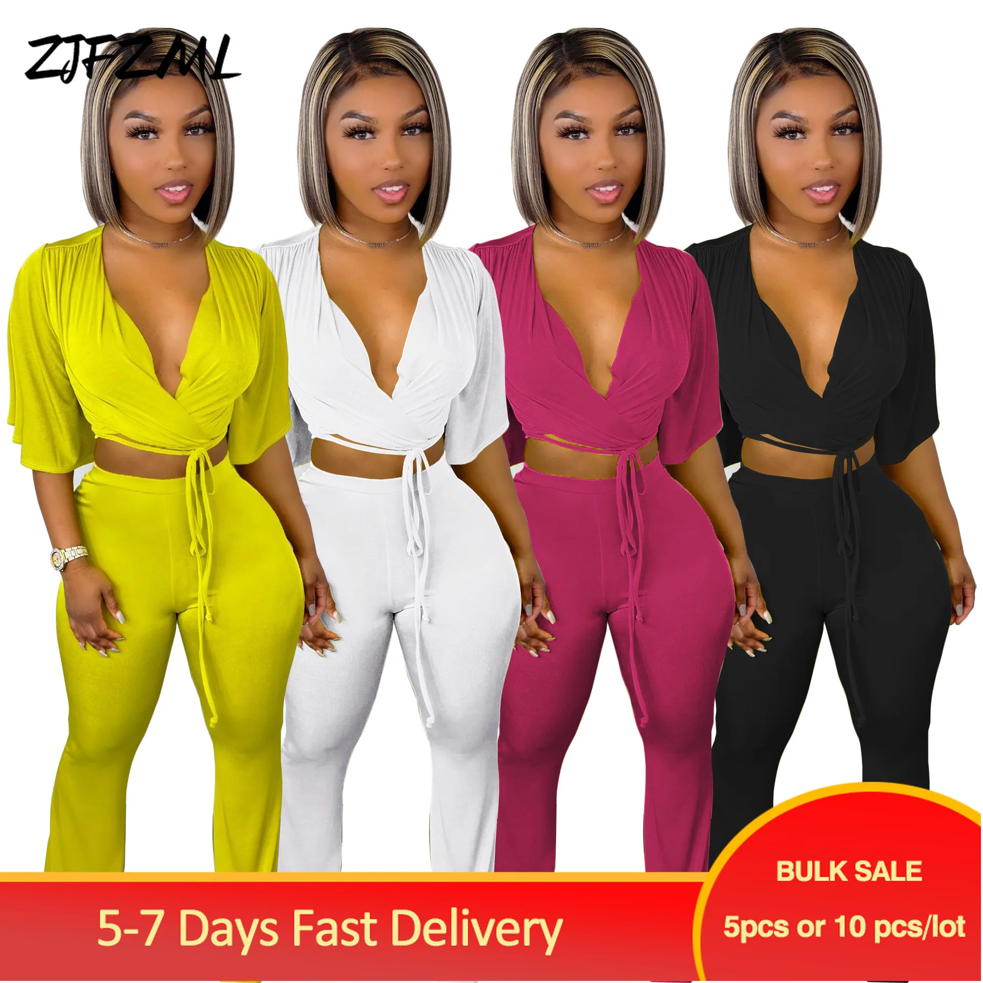 

Крупные партии товаров, оптовая продажа, Велюровый комплект из 2 предметов, летняя одежда для женщин, бандажный топ с коротким рукавом + элег...