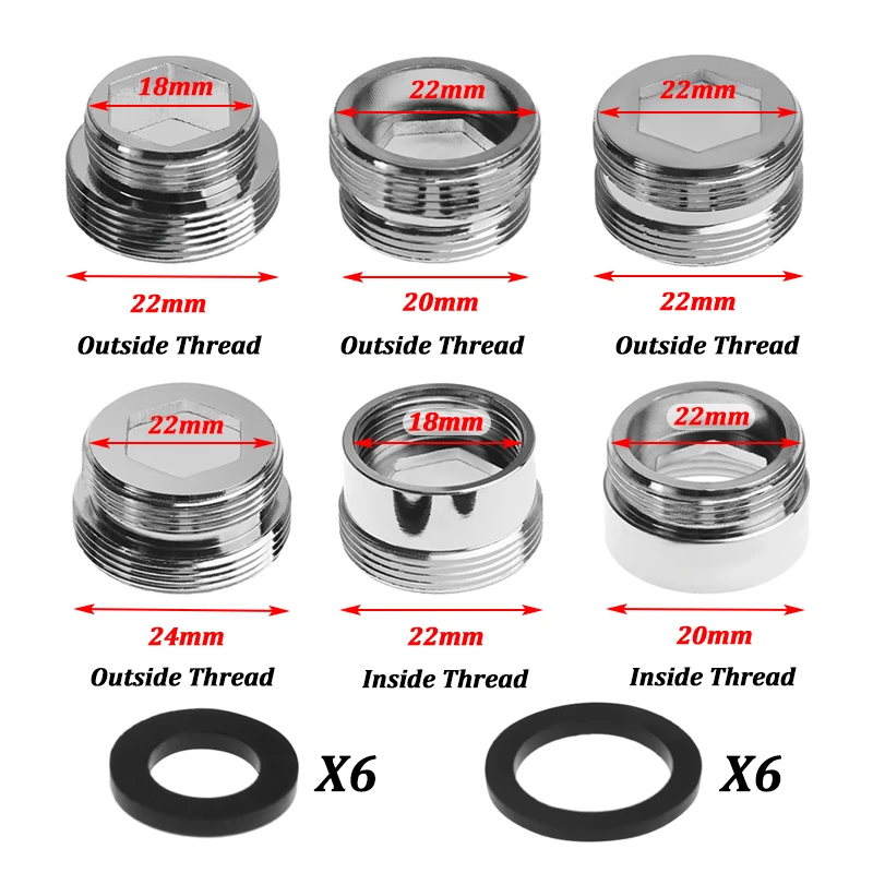

Набор адаптеров для смесителя 18/20/22/24 мм