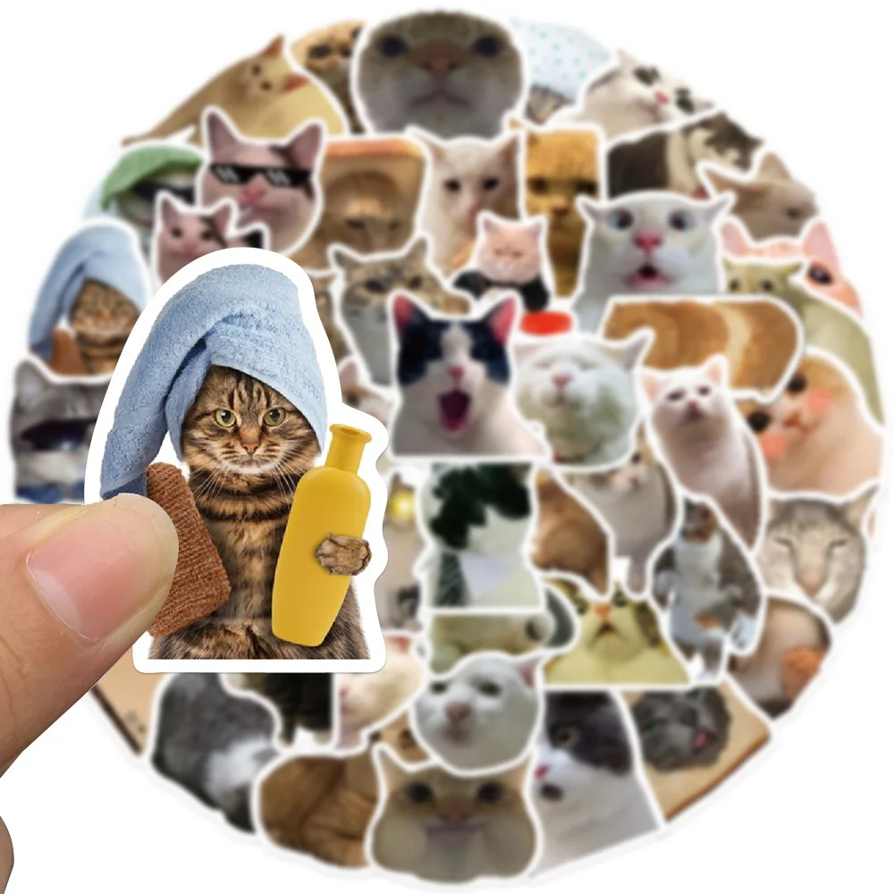 

10/50Pcs Pet Expression Pack Stickers Net Red Cat and Dog Tilted Head Notebook Tablet Photo Frame Decorative Stickers Waterproof