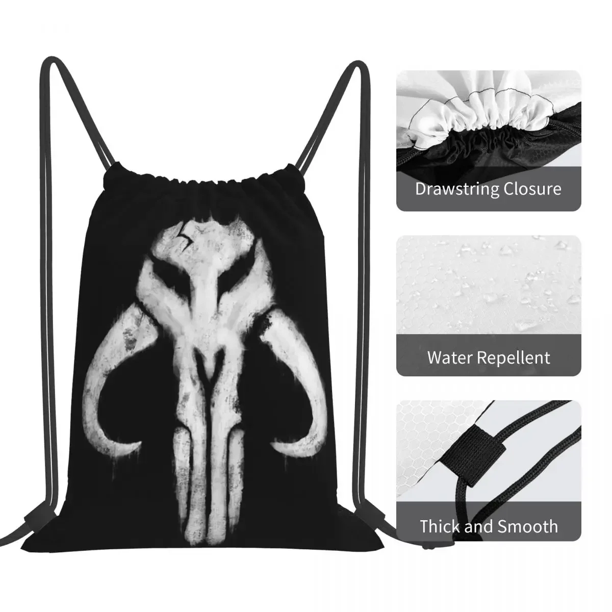 Рюкзаки с черепом Мандо модные портативные сумки на шнурке карманная сумка для