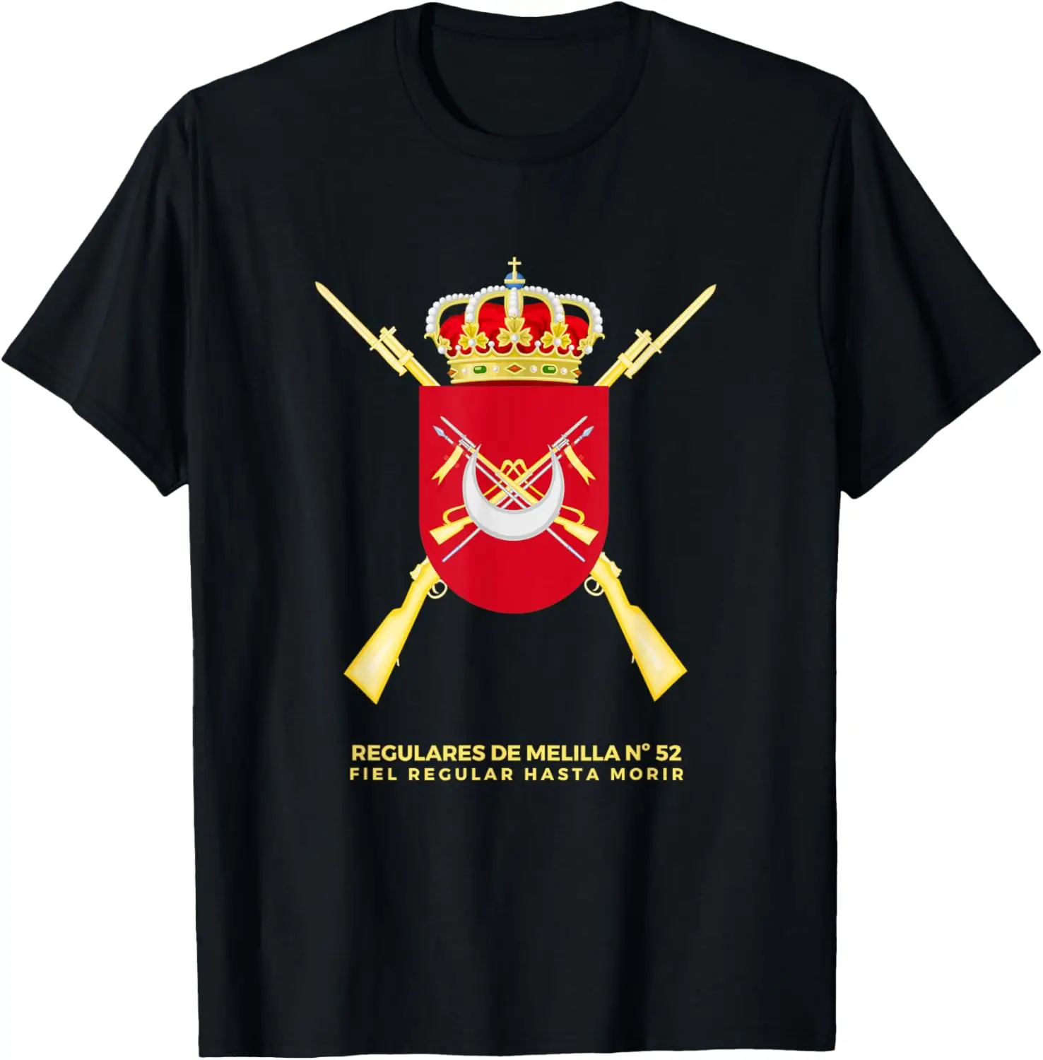 Фото Футболка Emblema Regulares de Melilla 52, Ejezioneito поколения, повседневная рубашка из 100% хлопка с короткими рукавами №1