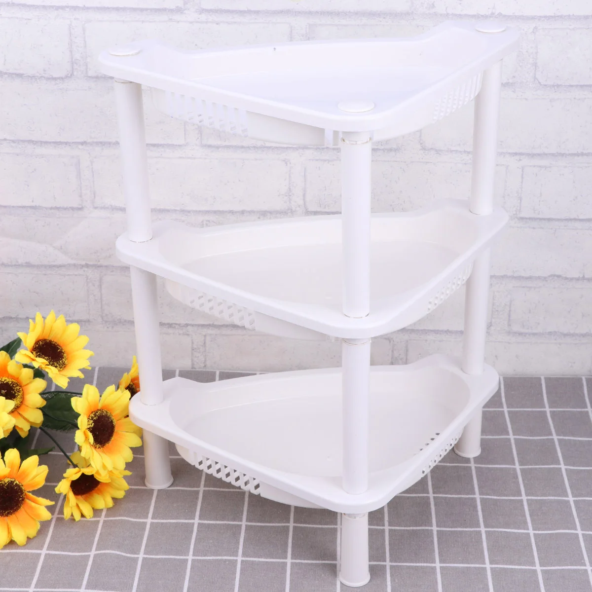 

Shelves Corner Shelf Organizer Layer Storage Desk Stand Rack Bathroom Basket