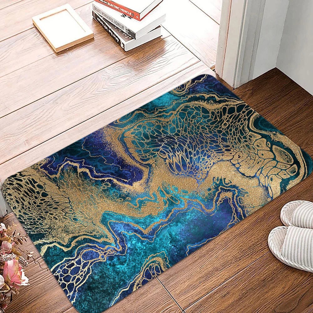 

New Marble Watercolor Door Mat Entrance Doormat Anti-Slip Mat for Kitchen Bathroom Living Room Vacuuming Carpet Rugs Alfombra