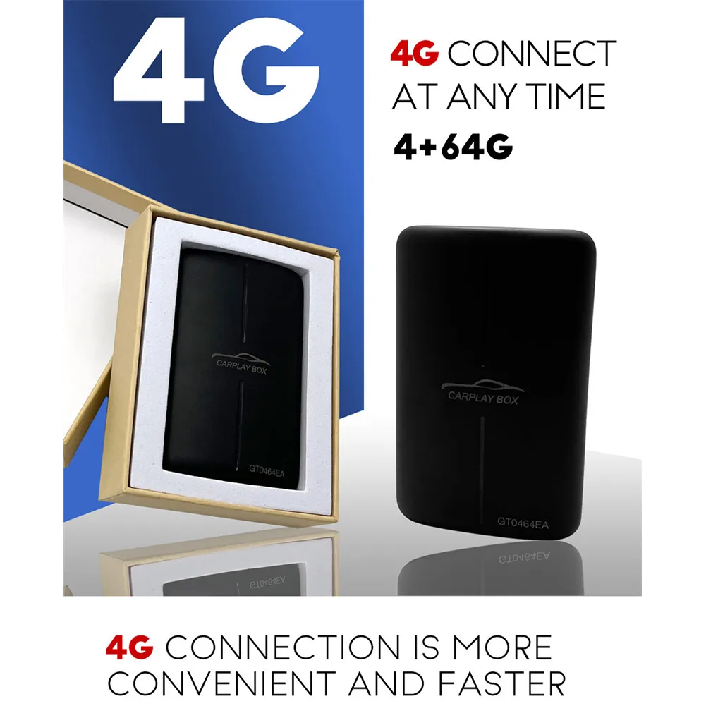 

4G LTE Android 10 Carplay Ai Box беспроводной Carplay Android автобокс с HDMI Автомобильный мультимедиа для Youtube Netflix плеер 4 + 64 ГБ