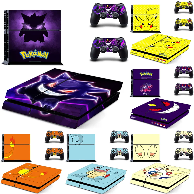 Наклейка-скин Pokemon Pikachu Gengar для PS4 на консоль PlayStation 4 и контроллеры геймпада.