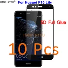10 шт.лот для Huawei P10 Lite 5,2 дюйма 5D полное клеевое Покрытие Закаленное стекло пленка защита экрана