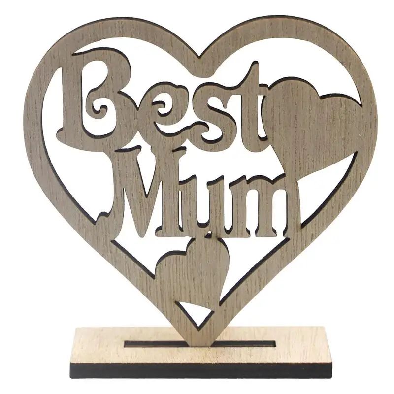 

Wooden Ornaments Mother's Day Embellishments Mom Thanks Heart Ornament Holiday Gift For Mothers Day Easy To Assemble