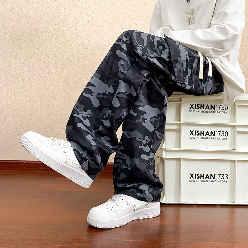 XPAY мужские камуфляжные брюки-карго полной длины в стиле милитари свободного кроя