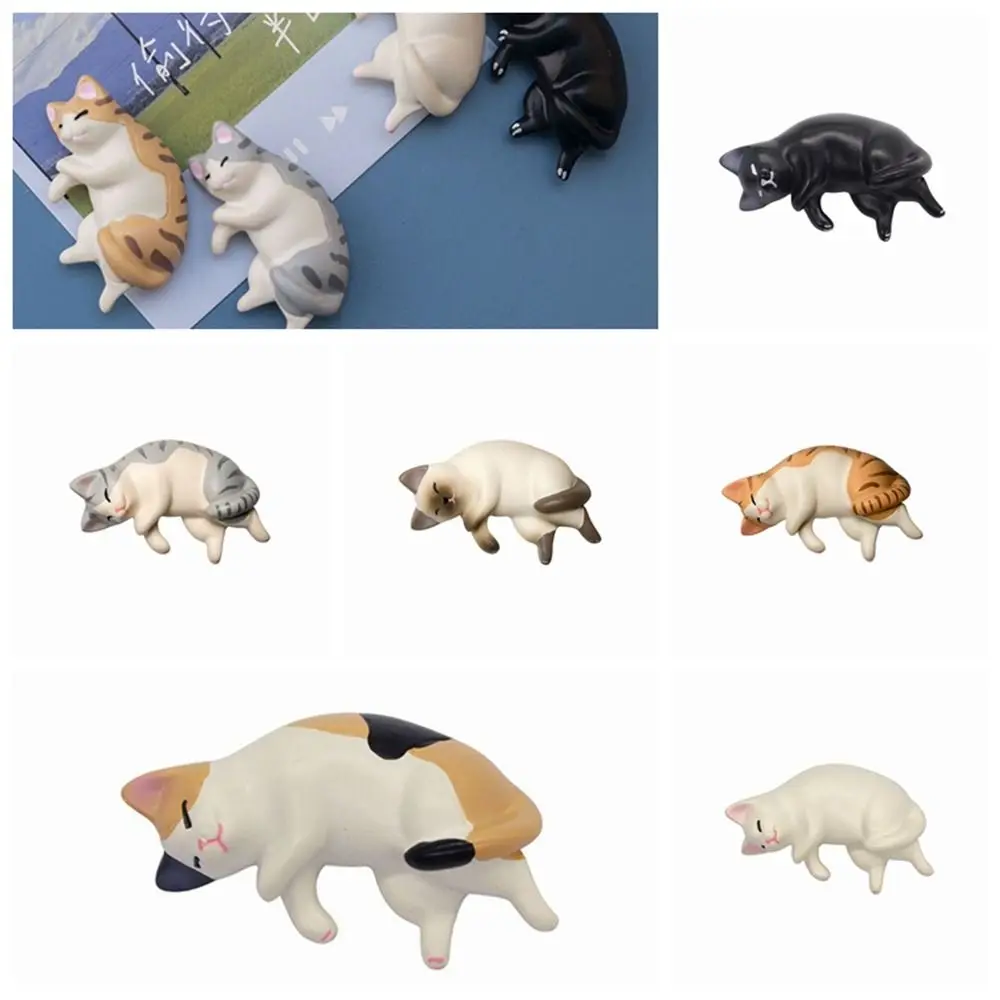 

Lazy Cat Refrigerator Magnet Wall Sticker Creative Cute Sleep Cat Home Decoration Accessories