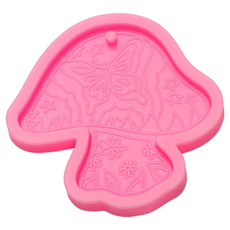 

Shiny Glossy Silicone Resin Molds Diy Mushroom Keychain Mold DIY Keychain Pendant Jewelry Epoxy Resin Crafting Molds