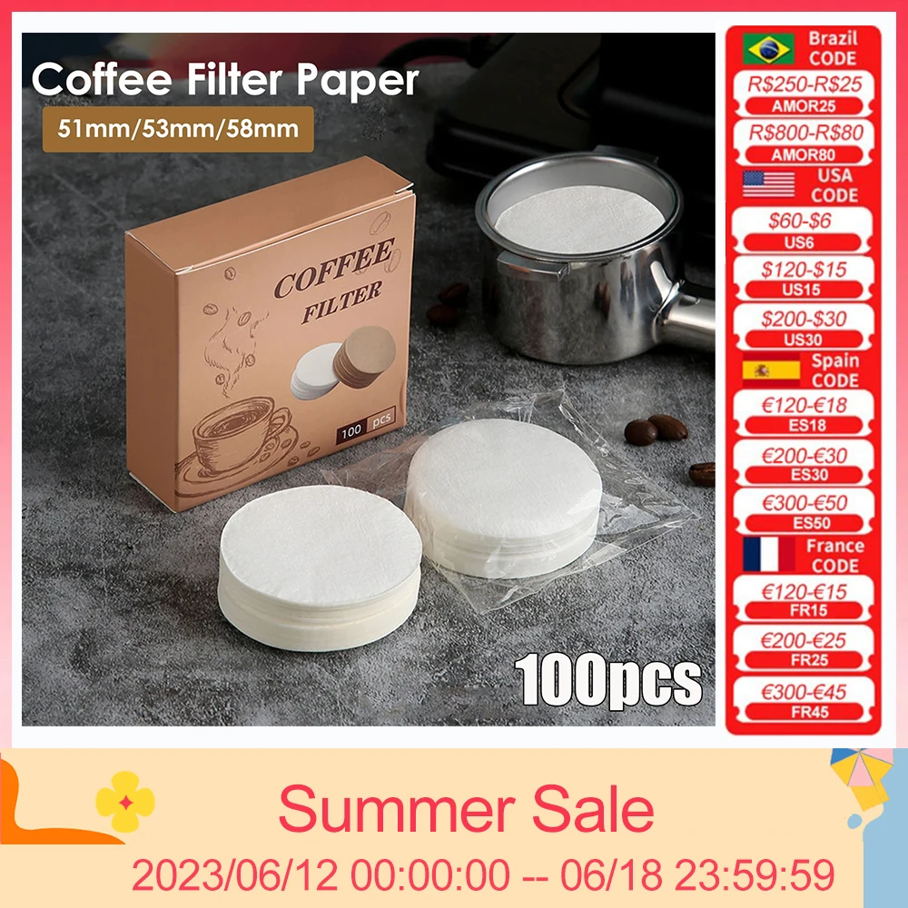 51mm/53mm/58mm Coffee Filter Paper Home Handle Special Powder Bowl Filter Paper Secondary Water Filter Paper Coffee Accessories