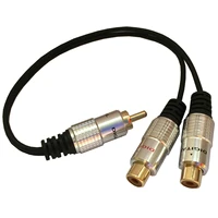 aluminum plug 1 rca male to 2 female splitter stereo audio y rca adapter 0 25m 25cm